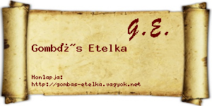 Gombás Etelka névjegykártya